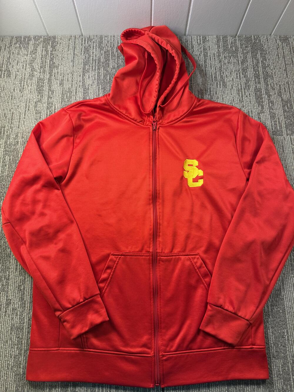 USC Trojans Sweatshirt Mens Medium Red NCAA Football Dunbrooke Full Zip Hoodie